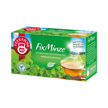 Teekanne FixMinze, natürlicher Pfefferminztee, 20 Teebeutel im Kuvert, 45g